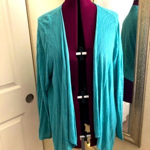 Teal open drape cardigan